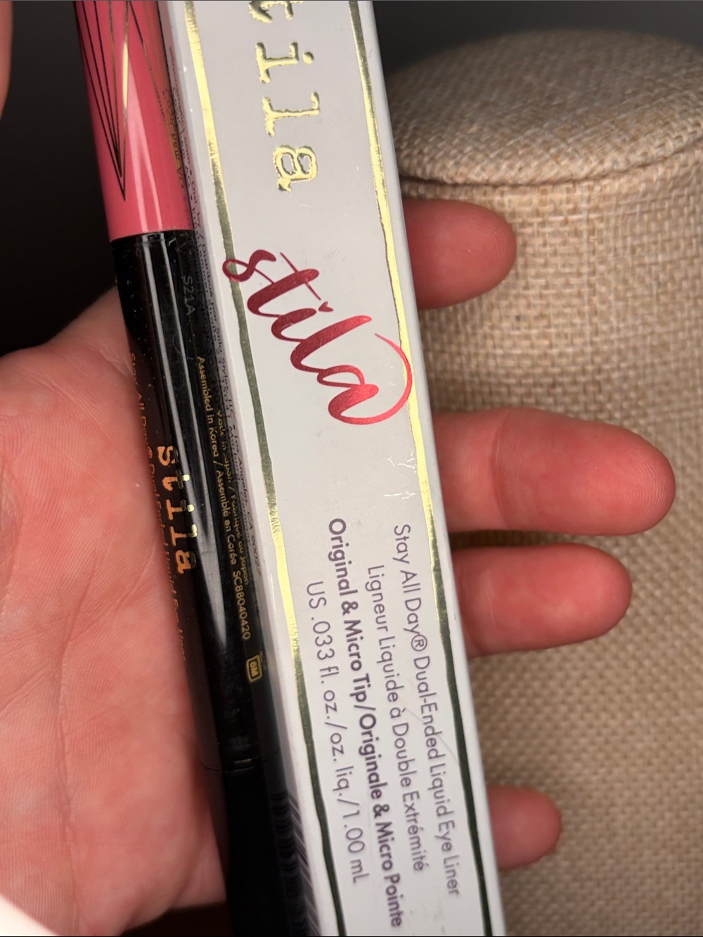Stila Dual-Ended Liquid Eyeliner Liner — intense black and rum punch